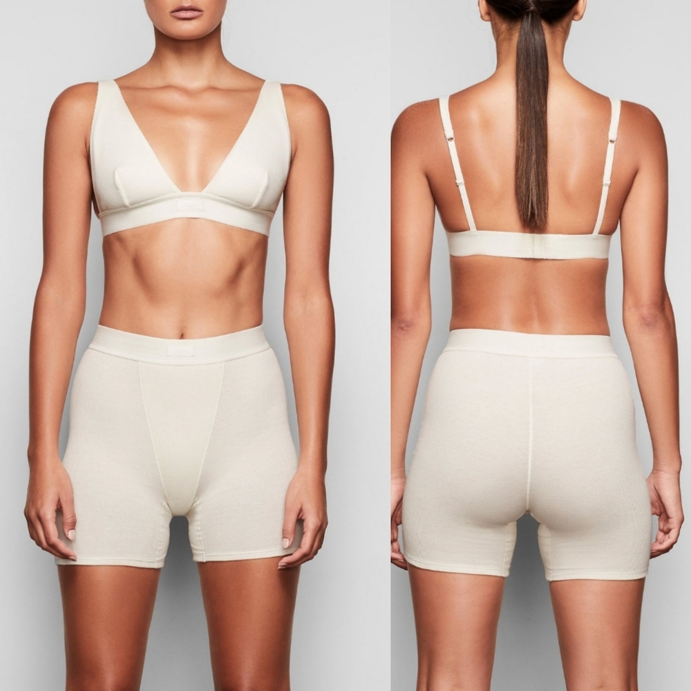 SKIMS Cotton Rib Boxers Bone